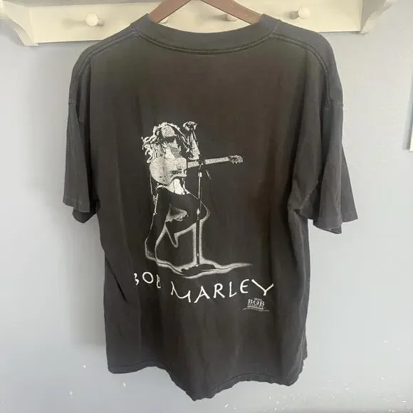 Bob Marley Double Sided 90s Grail Music Shirt Single Stich Size Large